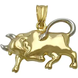 Gallay Anhänger 16x23mm Stier bicolor rhodiniert 9Kt GOLD