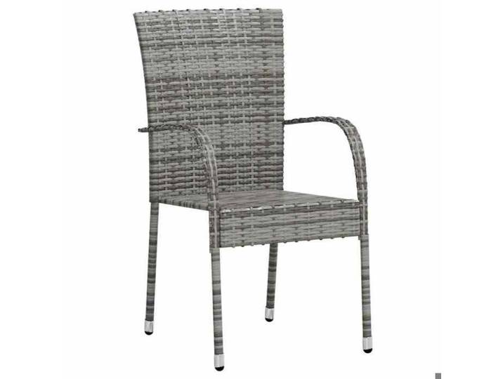 VIDAXL(3737)Ensemble Table Chaises de jardin 3 pcs Table de Balcon + 2 Chaises Résine tressée Gris 45 x 45 x 45 cm Meuble de jardin