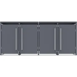 Westmann Mülltonnenbox Pedura 4   4x 240L   mit Fußpedal Anthrazit   80x265x116cm