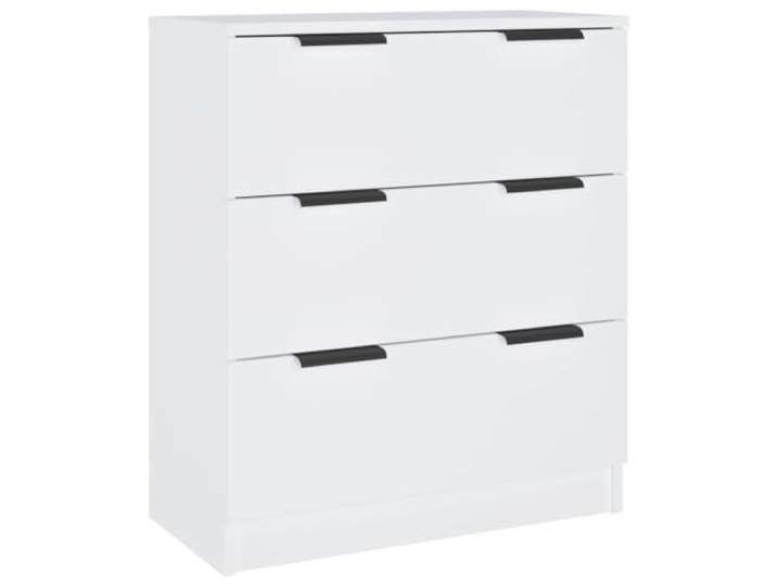 KTHLBRH Anrichte 3 Stück weiß mehrschichtiges Holz 60 x 30 x 70 cm Leicht zu reinigen, großer Stauraum, multifunktionales Möbelstück, Tür und Schubladen