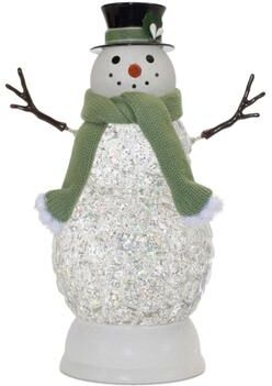 "LED Snowman Snow Globe 11""H by Melrose in White Green (Size ONE SIZE)"
