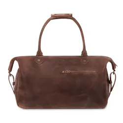 Buckle & Seam Leder Weekender Linwood - Braun / Blau Koffer24