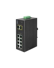Planet gemanaged L2 Gigabit Ethernet 10/100/1000 Energie Über PoE Unterstützung Schwarz Netzwerk-Switch 8 x 10/100/1000BaseT RJ-45 2 x 100/1000X SFP IP30 Aluminum (IGS-10020MT)