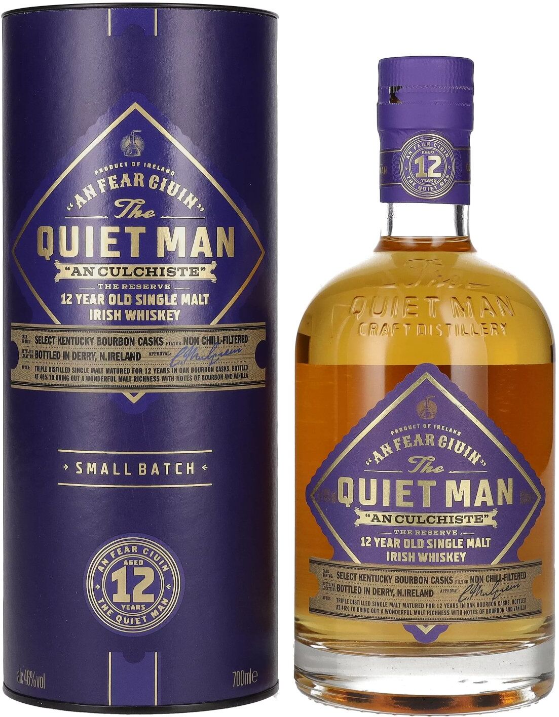 The Quiet Man Irish Whiskey The Quiet Man AN CULCHISTE 12 Year Old Single Malt Irish Whiskey 46% Vol. 0,7l in Geschenkbox