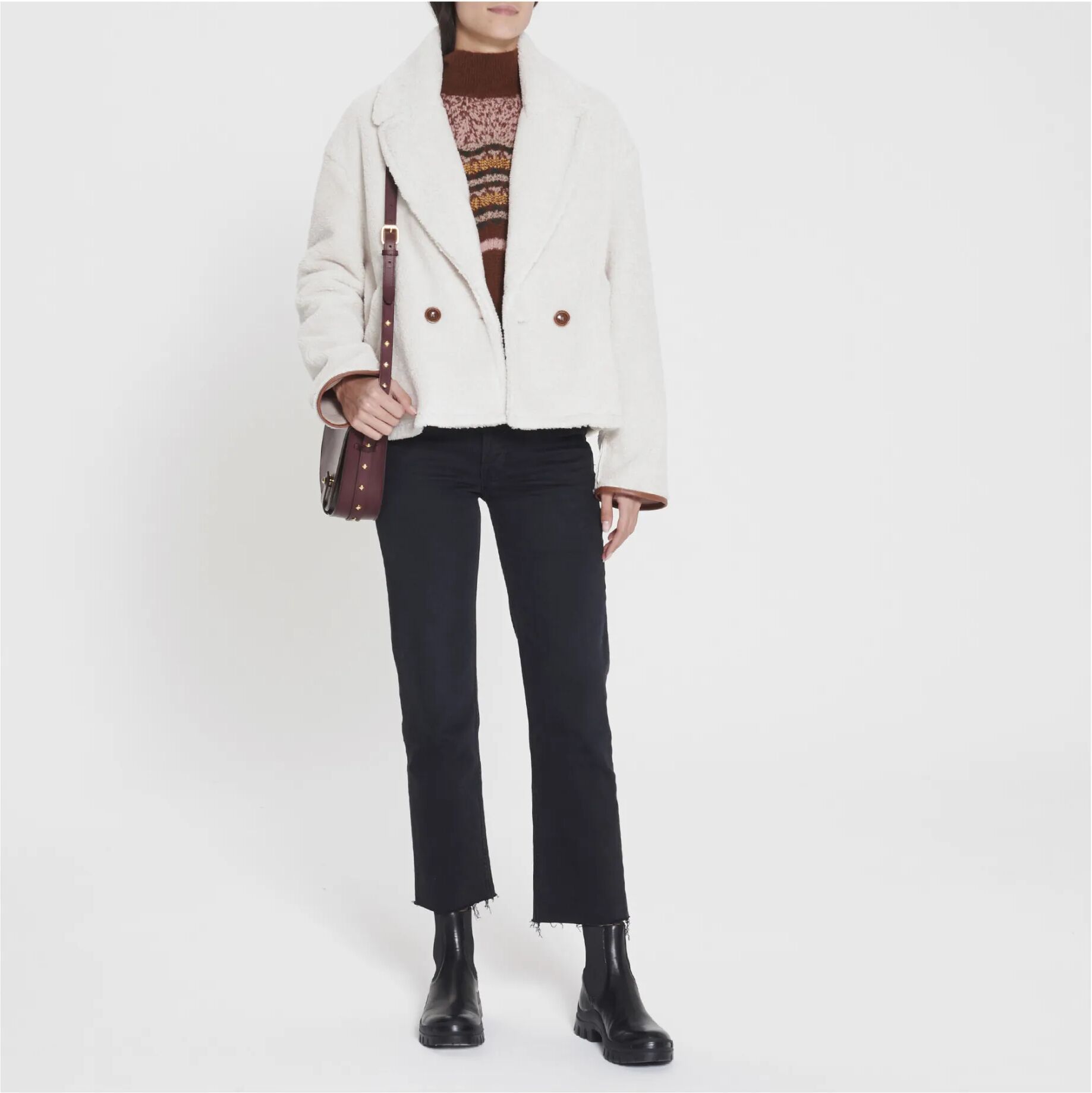 Sessùn Blouson Façon Mouton Laponia Ecru L
