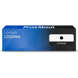 Toner kompatibel mit Lexmark C332HK0 - Schwarz - Hohe Kapazität