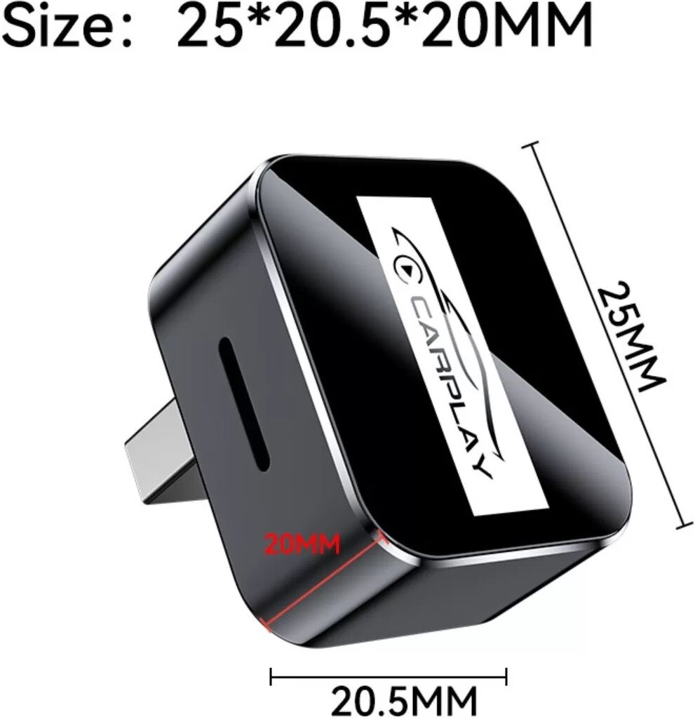 INF Kabellose 2-in-1 Smart Car Interface Box für CarPlay & Android Auto (Metall + Glas) Schwarz