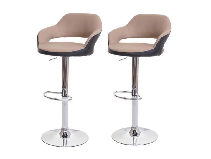 MCW Barhocker Beige, Schwarz 2er-Set, 51x105x55 cm, Esszimmer, Barmöbel, Barhocker