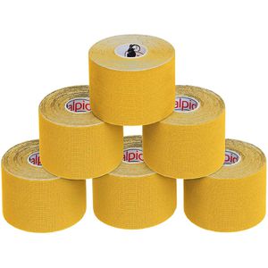 Alpidex Kinesio-Tape BB-Sport Set, gelb, 5m x 5cm, wasserfest, elastisch, 6 Stück
