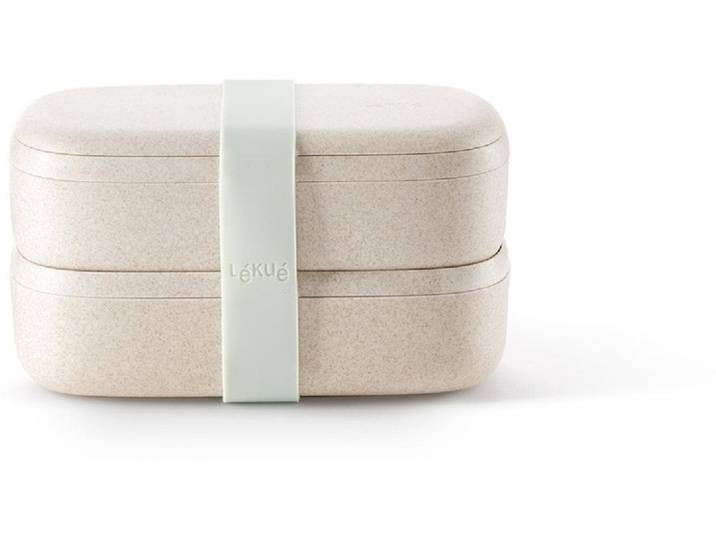 Lunchbox Lékué To Go Bio, 2 x 0.5 Liter , beige, Kunststoff, Lebensmittelaufbewahrungsbehälter, Lunchbox