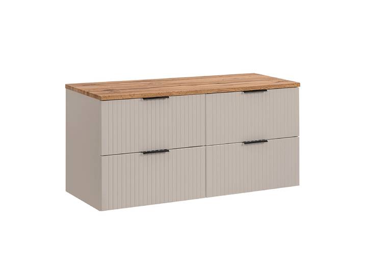 Meuble sous-vasque 120cm plan de toilette Adriel Cachemire et Bois