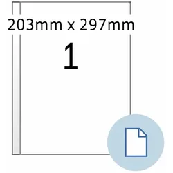 HERMA Folien-Etiketten DATAPRINT, 203 x 297 mm, weiß
