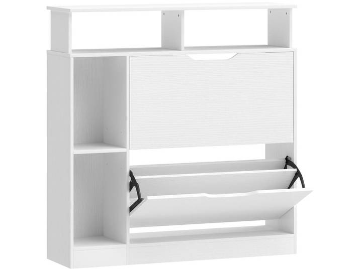 Jamb Schuhschrank Zamora Sur Weiss Spanplatte 89/25/92 cm, Weiß, Holz, 89x92x25 cm, Garderobe, Schuhaufbewahrung, Schuhschränke