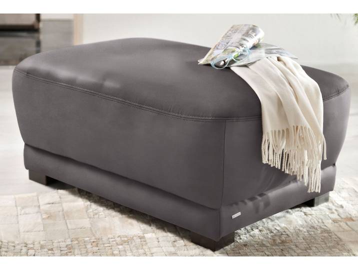Polsterhocker HOME AFFAIRE Telos , grau, B:109cm H:46cm T:78cm, Chenille (100% Polyester);dicke Luxus-Microfaser in Lederoptik (100% Polyester);Microfaser PRIMABELLE (100% Polyester), Hocker, Polsterhocker, passend zum Telos ecksofa, in 3 Bezugsqualitäten