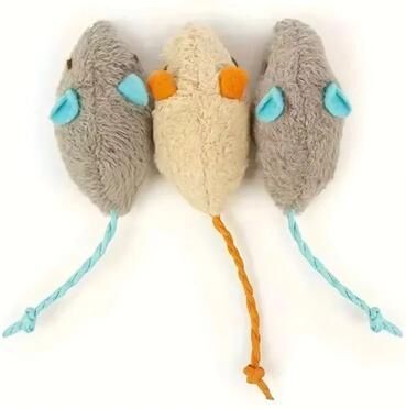 Inspired Living Interactive Plush Rat Cat Toy For Indoor Play random Color 3