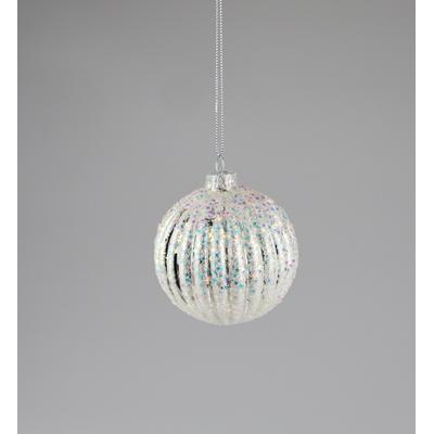 Weihnachtsbaumkugel AM DESIGN "aus Glas, Ø: 8 cm", silber, Ø:8cm, Glas, Weihnachtsbaumkugeln, 6er Set
