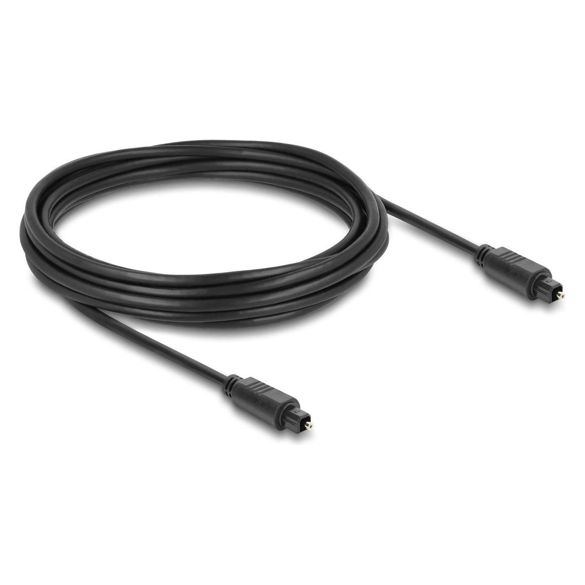 Delock TOSLINK Kabel Stecker auf Stecker, Ø 4 mm, 5 m, schwarz (90927) (5 m, Toslink Kabel) (90927)