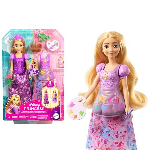 Mattel Disney Princess Rapunzel modepop met 2 speellooks en 9 accessoires