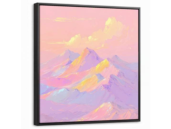 LEINWAND Bilder mit Rahmen - Berggipfel - Wolken - Verträumt - 50x50