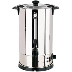 Yato Profi Glühweinkessel 8,8 Liter 1000 Watt Edelstahl Glühweinkocher Glühweinautomat Heissgetränkea, Getränkespender, Silber