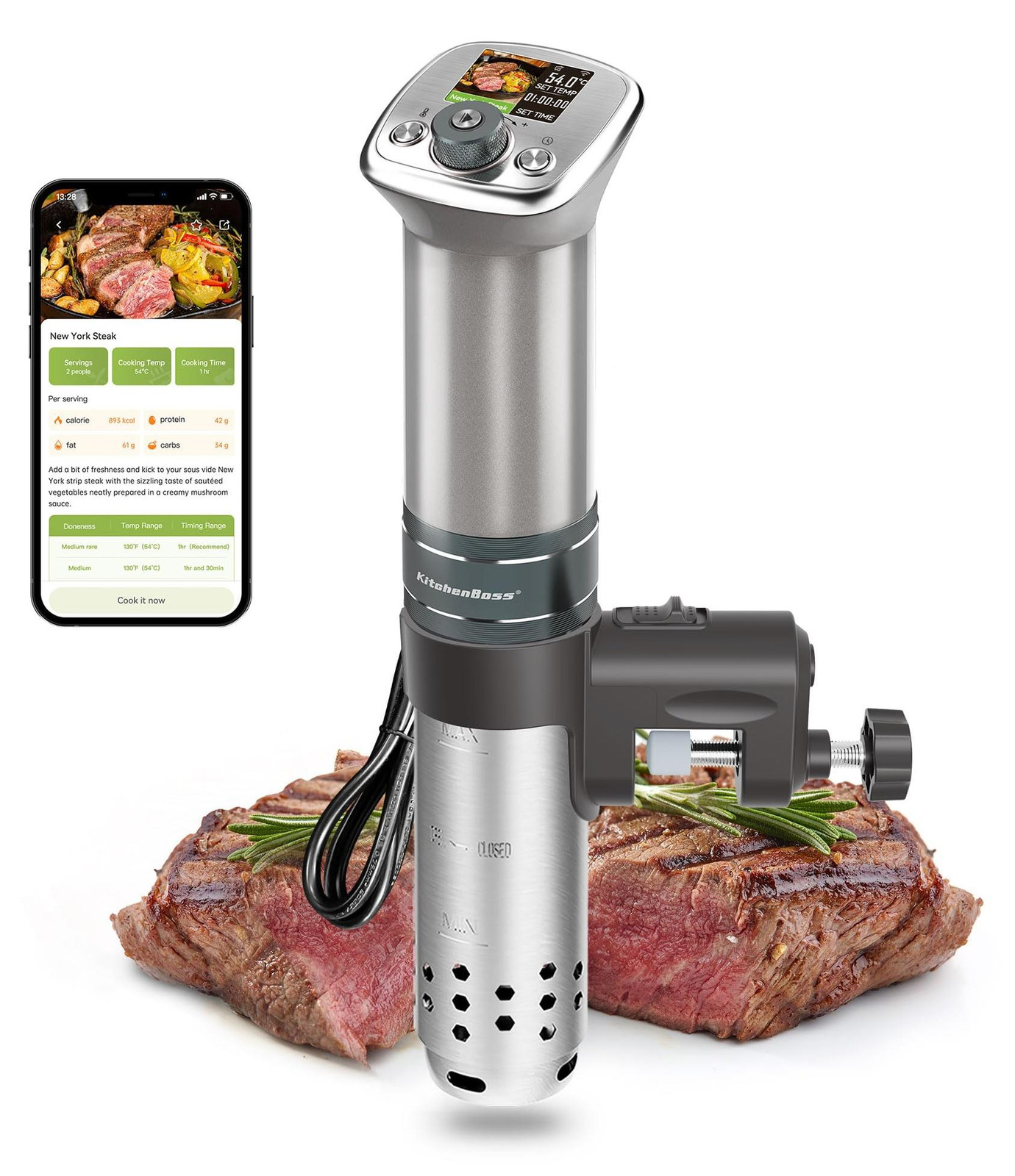 KitchenBoss Sous Vide Stick WiFi model WL: Sous Vide-apparaat met app-bediening