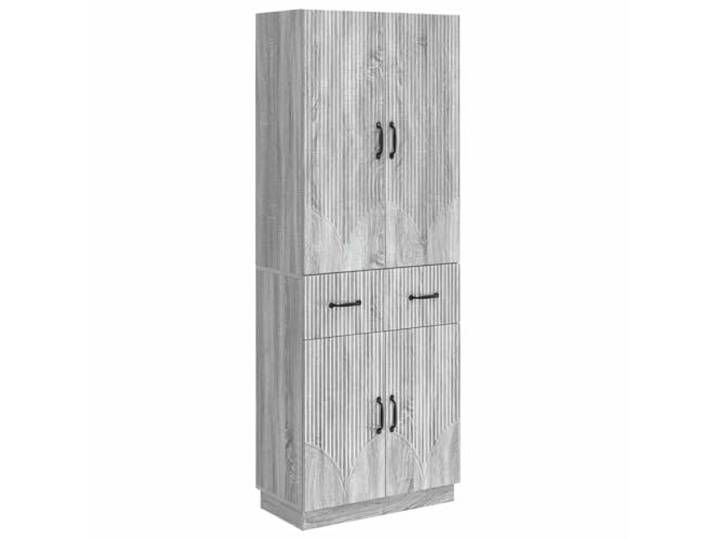 PUGYNBK Schrank-Set, 2-teilig, Sonoma Grau Technisches Holz, modulares Design, Schubladen und Regale, einfache Reinigung