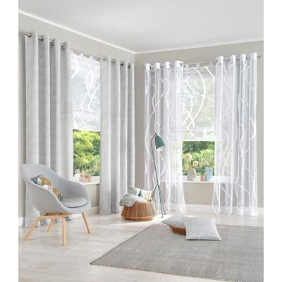 Raffrollo OTTO HOME "Cellino" Gr. 4, weiß, B:100cm H:140cm, Jacquard, Obermaterial: 100% Polyester, Raffrollos, Transparent, klassische Netzoptik, Polyester