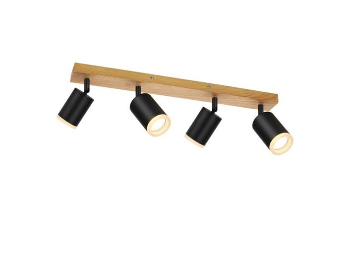 Spot de plafond en aluminium noir 54x6x15cm gu10