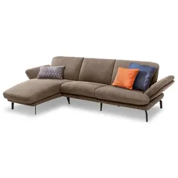 Segmüller Werkstätten Sofa inkl. Longchair Vienna Leder Braun Espresso