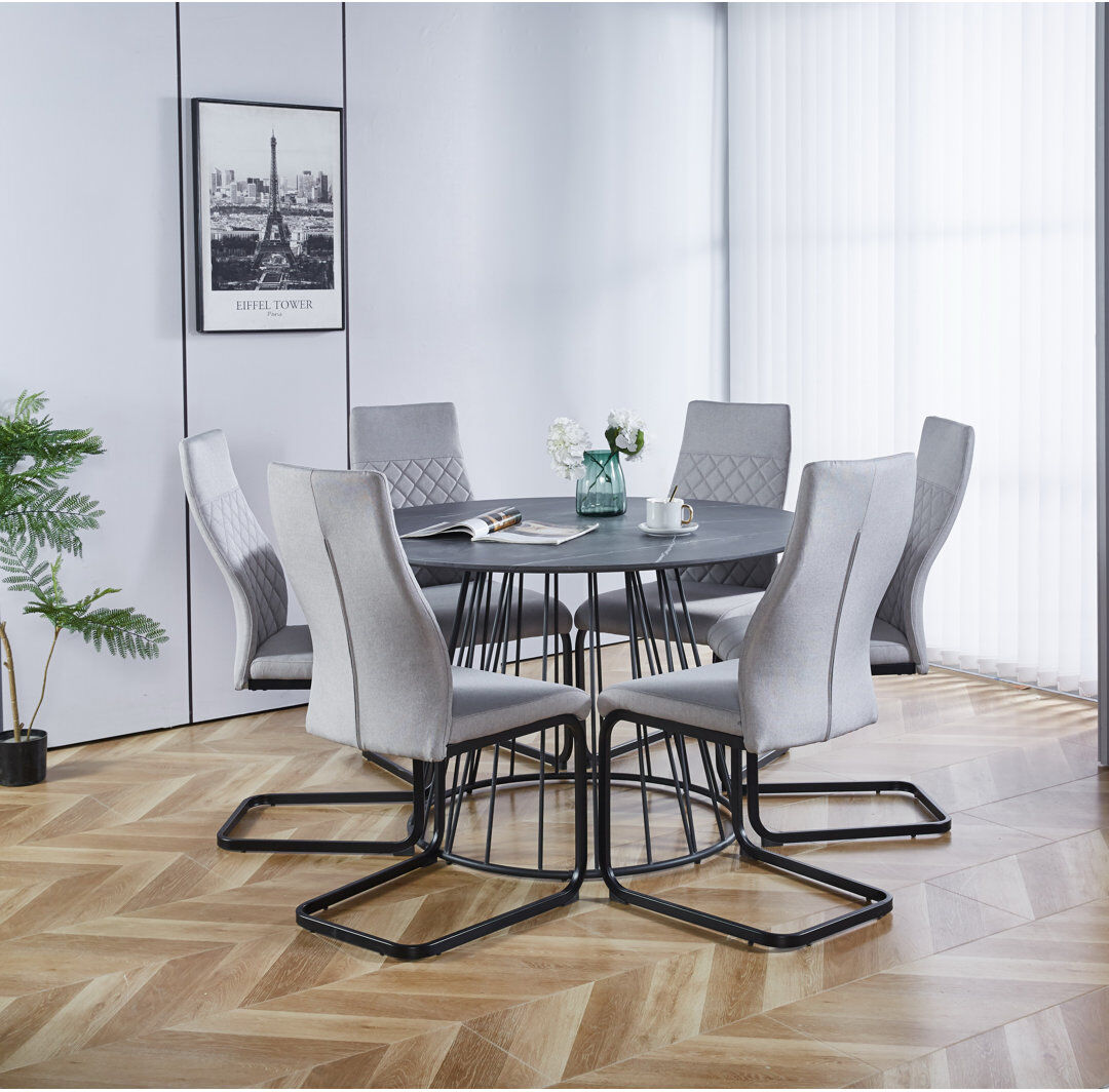 George Oliver Mose 6 - Person Dining Set Grey 6