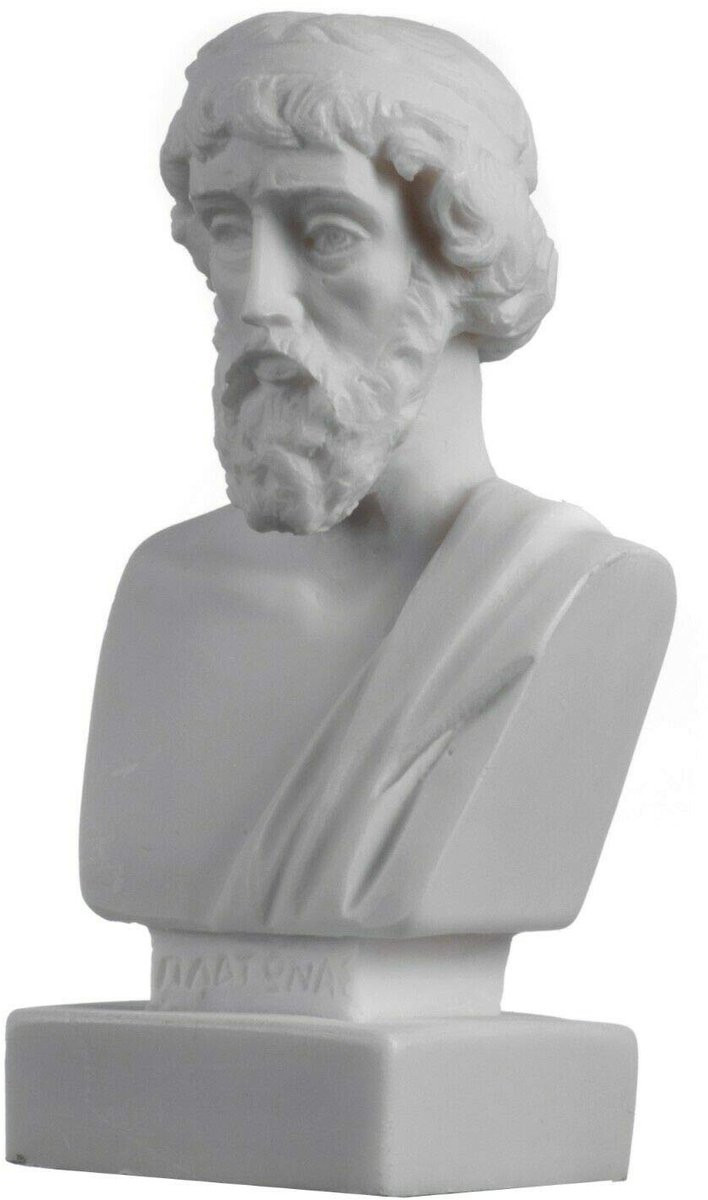 SnelShoppen Plato Buste Griekse Vader Van Filosofie Standbeeld - Handgemaakte Albast Sculptuur voor Decoratie en Kantoor