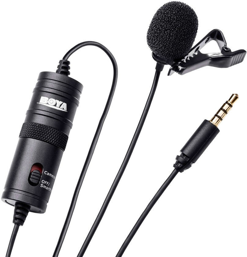 BOYA BY-M1 6m Clip-On Mikrofon m. 3.5mm Minijack - Sort