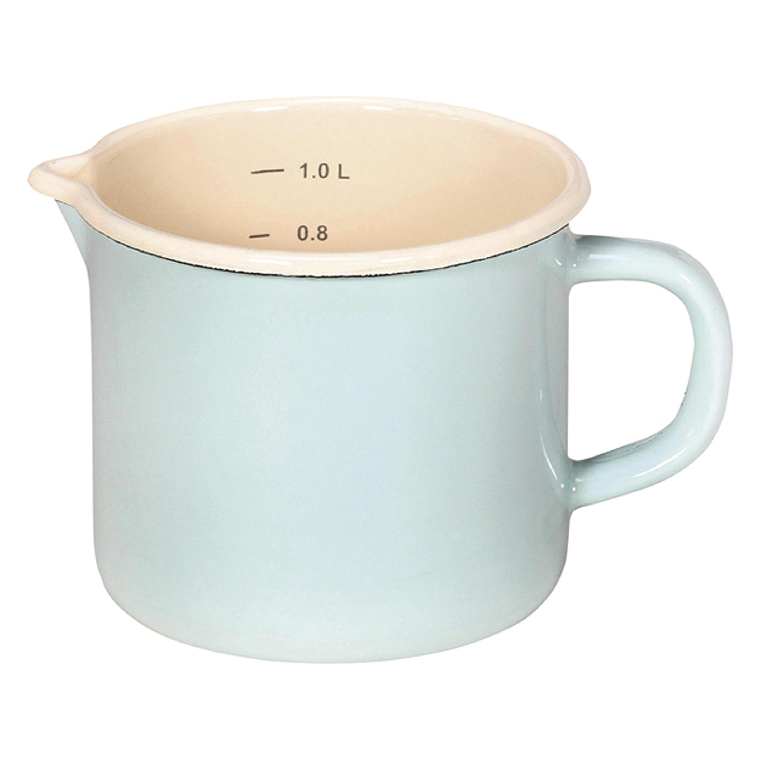 Krüger Milchtopf Ø12cm mit Ausguss und Innenskalierung mint (Milchtopf, Emaille, 12 x 11 cm) (104146)