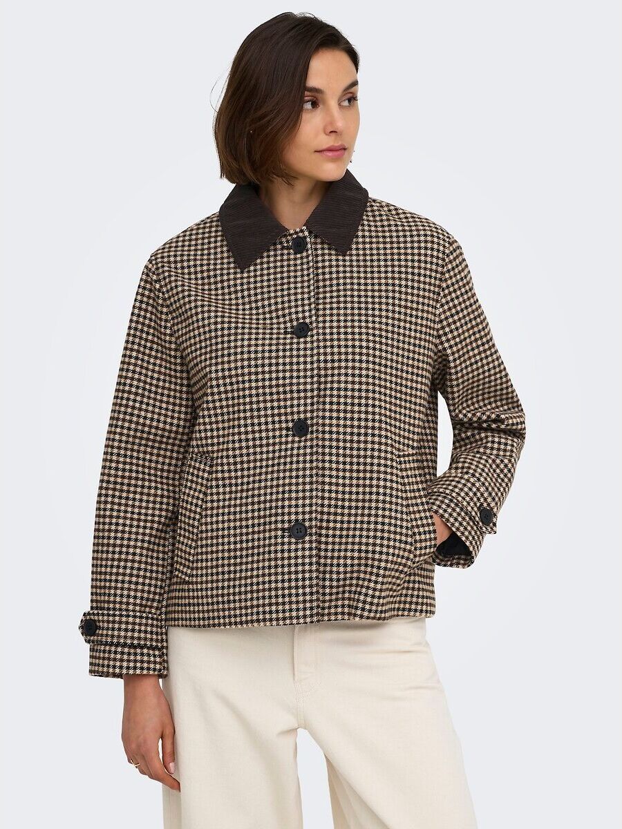 JDY Manteau court à carreaux