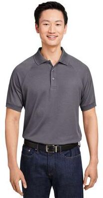 Harriton M208 Men's Charge Snag and Soil Protect Polo Shirt in Dark Charcoal size Medium   Polyester