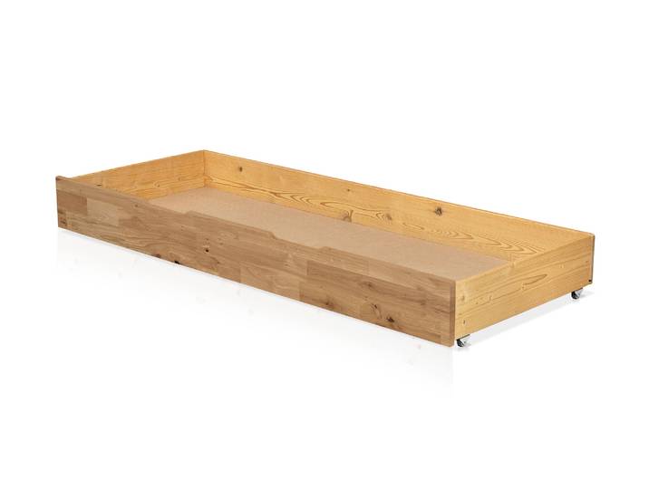 CORDINO Bettschublade auf Rollen, Material Massivholz, Eiche