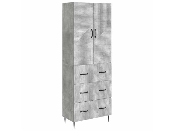 KUPTYERFG Schrankset 2 Stck Betongrau 66x34,5x90 cm Holzwerkstoff Flexibles 2er Set fuer Wohnzimmer und Buero: Kombiniert Wandmontage und Standregal fuer strukturierte Raumgestaltung.