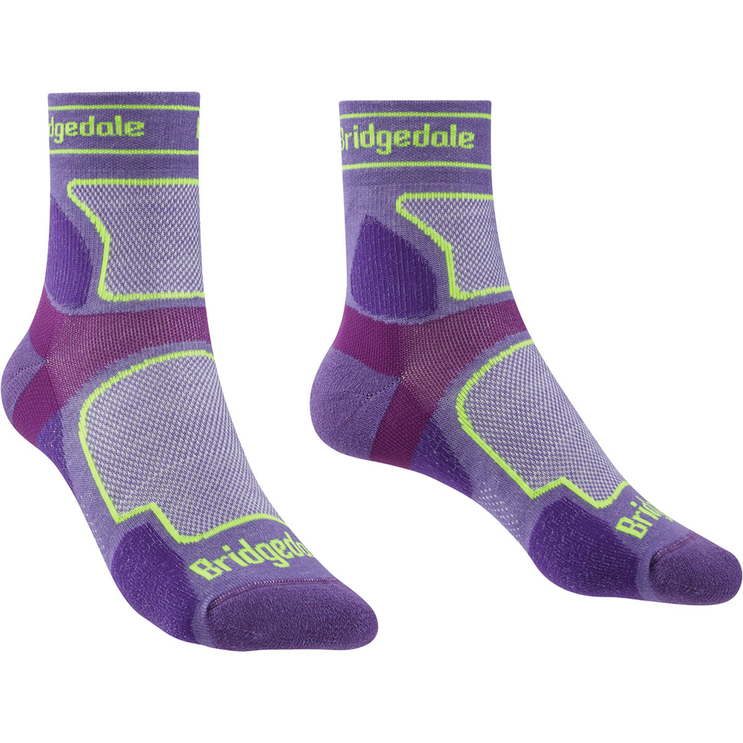 Bridgedale Ultralight T2 Coolmax Sport 3/4 Crew Damen Laufsocken lila Größe 38 Trailrunning | Laufen Kompressionseffekt