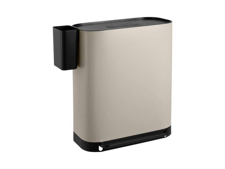 Mülleimer Mlt2X30 – 60 Liter Mülleimer mit 2 Fächern (2x30L), Softclose, Aktivkohlefilter, Taupe, Metall, 57.5x68.5x37.5 cm, Haushalt & Reinigung, Reinigung, Mülleimer & Abfallsammler