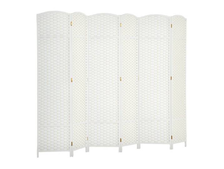 FELIXLEO Paravent 6 teiliger Raumtrenner, Sichtschutzwand für Wohnzimmer, Weiß (1 St)