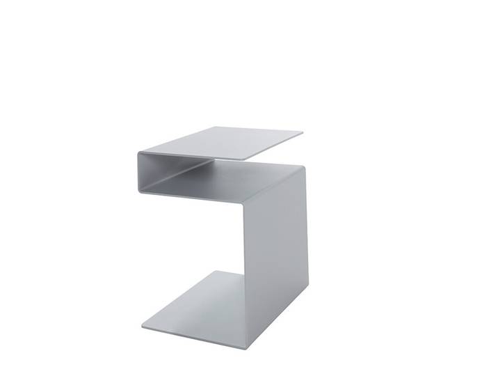 Guéridon HUK Müller Möbelwerkstätten silber, Designer Michael Hilgers, 40x44x30 cm