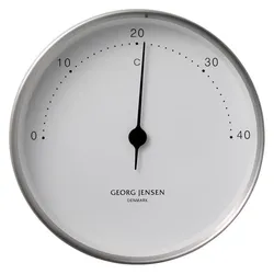 Georg Jensen KOPPEL Thermometer Edelstahls Ziffernblatt, Thermometer + Hygrometer, Silber