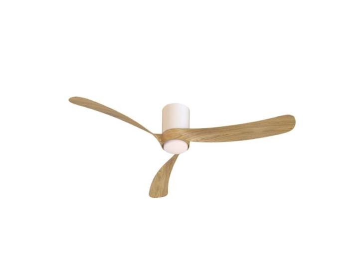 Plafonnier ventilateur abs blanc et bois