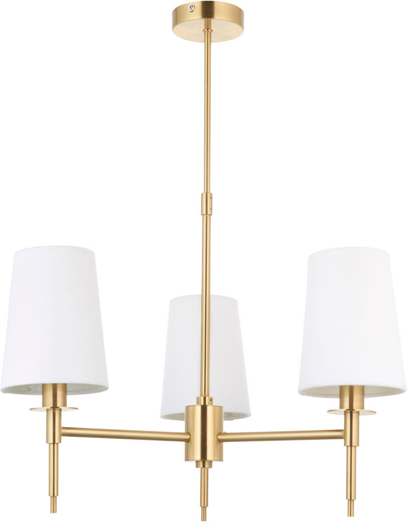 Fairmont Park Devi 3 - Light Shaded Chandelier Satin Brass 45.5cm H X 55cm W X 55cm D