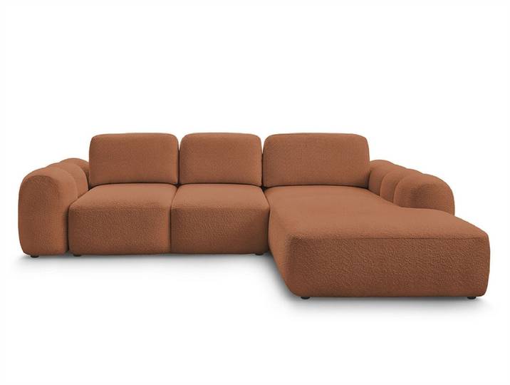 Ecksofa BOBOCHIC MONTAIGNE Boucle-Stoff orange