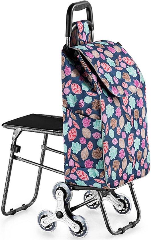 Klappbarer Einkaufwagen mit Sitz und Wasserfester Tasche - 40L Kapazität