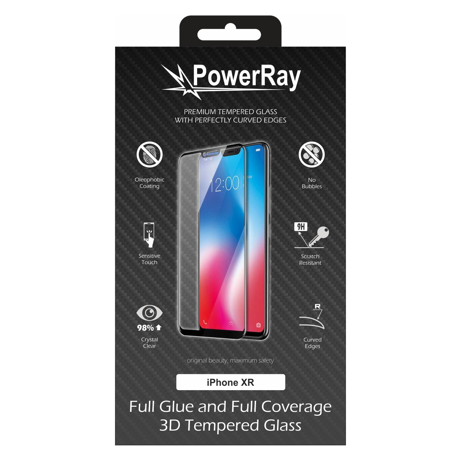 PowerRay Full Glue Glass (Apple iPhone XR) (PR-3DFGIPHXRBL)