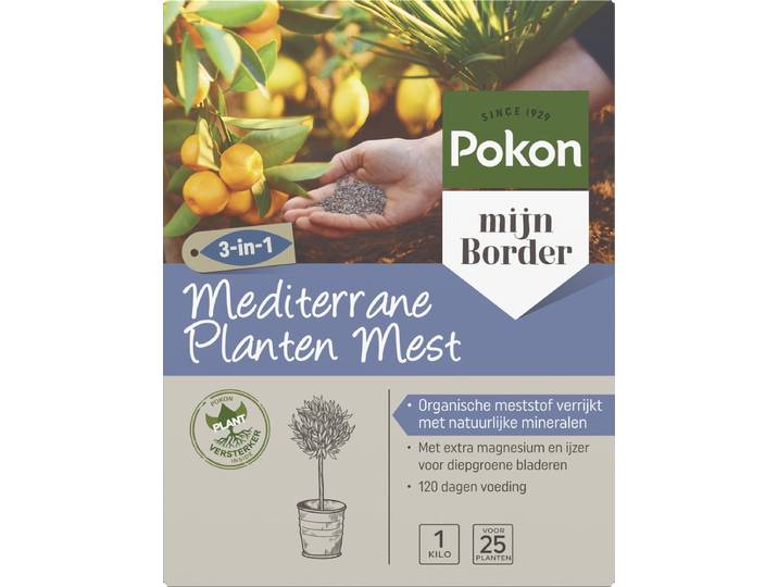 Pokon Mediterrane Planten Mest - 1kg - Meststof - 3-in-1 werking