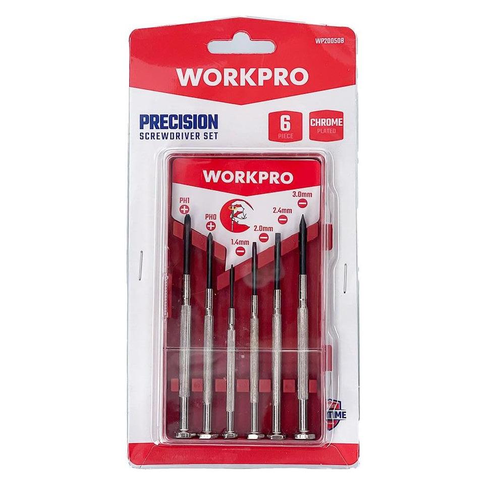 Workpro Precision screwdrivers, 6 peces (Schlitz) (52722070)