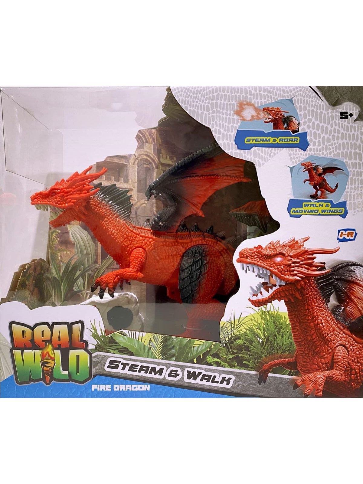 REAL WILD IR Dragon with Steam & Moving Wings Red